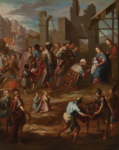 The Adoration of the Kings with Viceroy Pedro de Castro y Figueroa, Duke of La Conquista, 1741 by Nicolás Enríquez